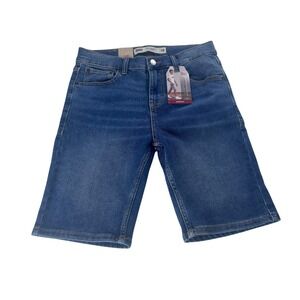 Levis 510 Skinny Shorts Boys Size 18 Reg Blue Denim Stretch Adjustable Waist NEW